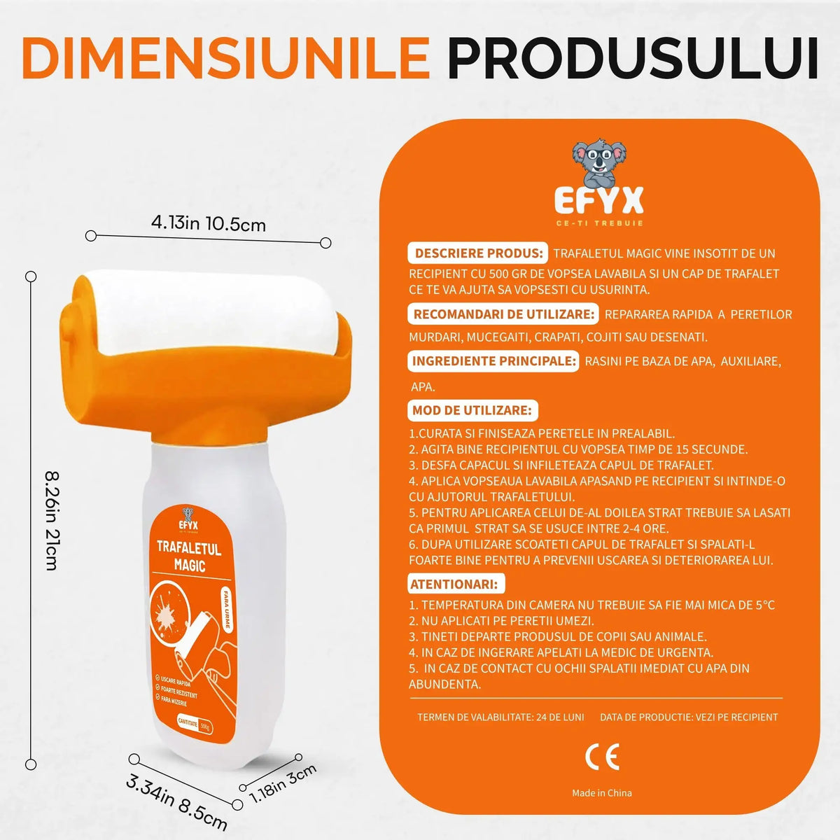 Trafalet Magic cu Rezervor, Reutilizabil, Lavabil Alb - 500ml