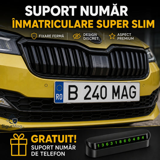 Kit Complet Față + Spate (4 Suporturi) SLIM Transparent + CADOU