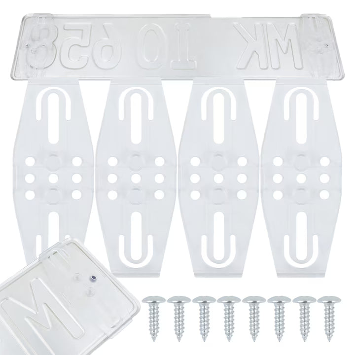 SET Suport număr inmatriculare TRANSPARENT SLIM